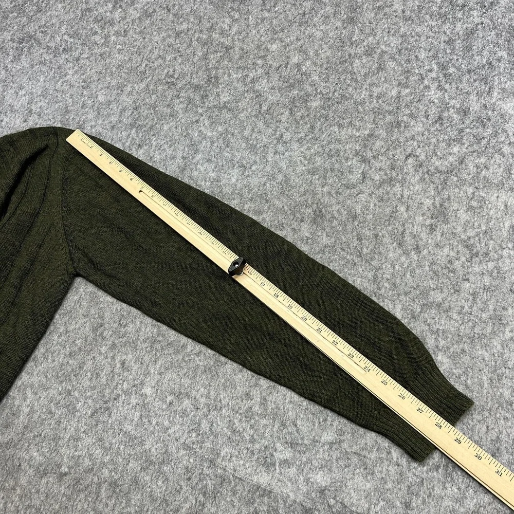 Tricots St Raphael Sweater Mens 2XL Green Cable Knit‎ Mock Neck Button Pullover